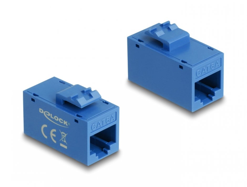 Imagine Keystone RJ45 Cat.6A UTP Albastru, Delock 90642