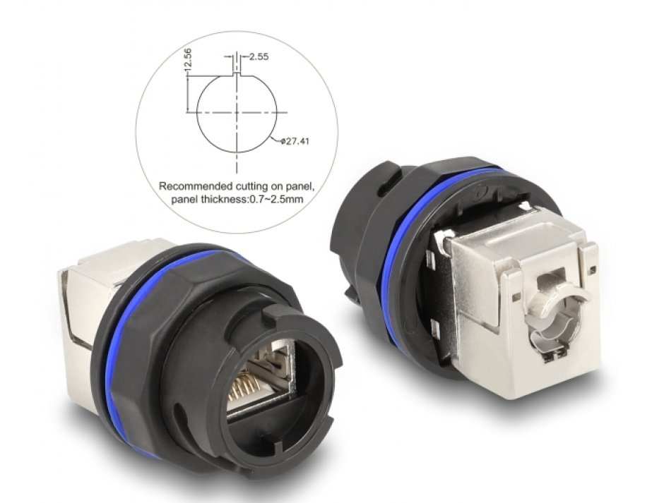 Imagine Conector ecranat RJ45 Cat.6A LSA, Delock 67047