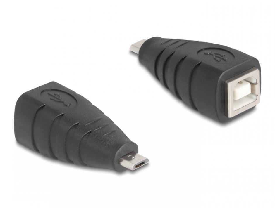 Imagine Adaptor USB-B 2.0 la micro USB-B 5 pini M-T, Delock 67201