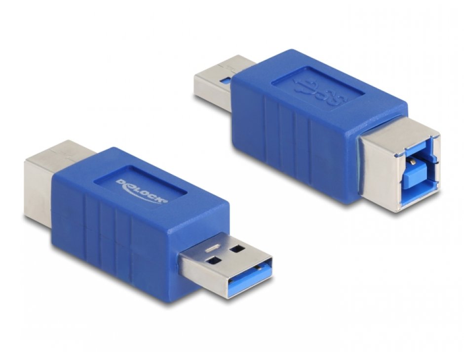 Imagine Adaptor USB-B 3.0 la USB-A M-T (crossed), Delock 67217