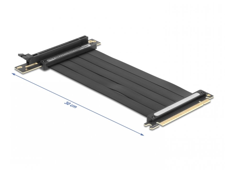 Imagine Riser Card PCI Express 4.0 x16 la x16 unghi 90 grade + cablu 30cm, Delock 81509