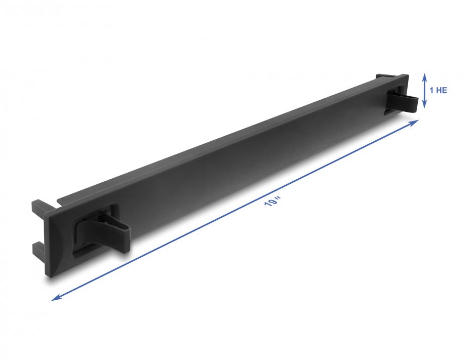 Imagine Panou masca 19" 1U cu fixare Negru, Delock 67208