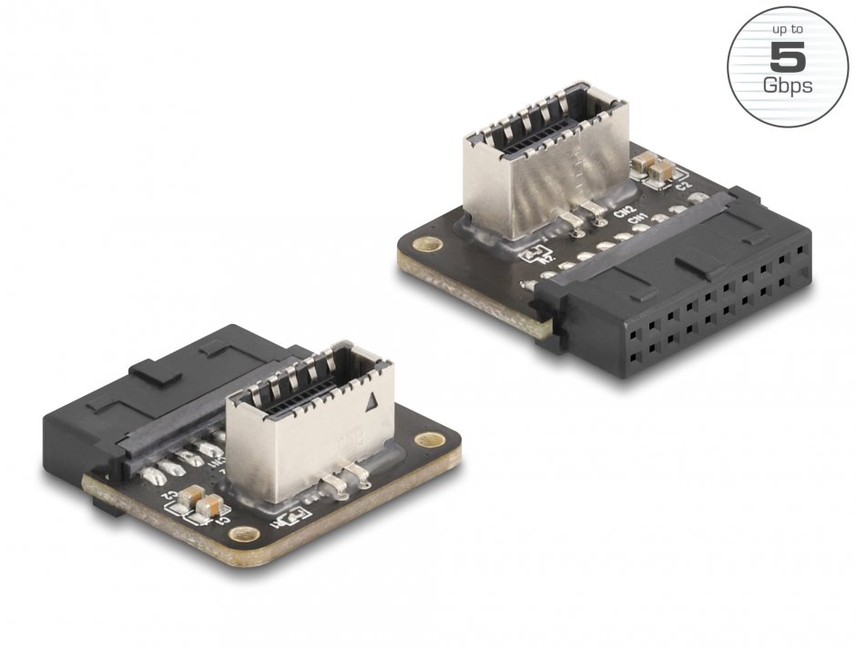Imagine Adaptor USB 3.2 pin Header la USB Type E Key A M-M unghi, Delock 67239