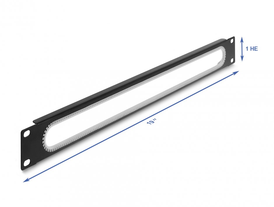 Imagine Panou 19" 1U cu protectie la margine Negru, Delock 67275