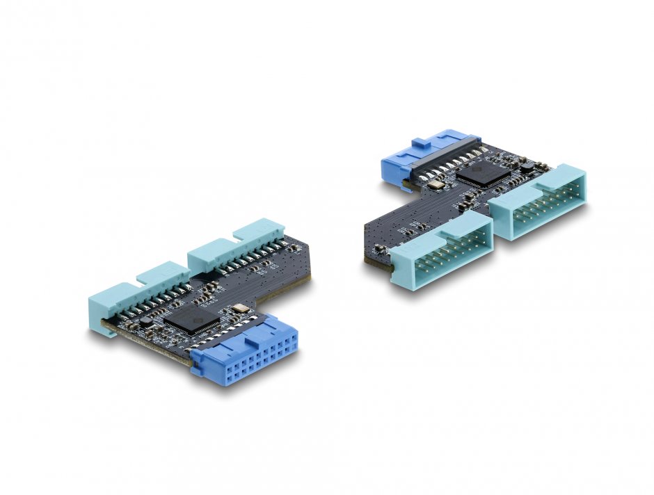 Imagine Adaptor USB 5 Gbps 20 pini header la 2 x USB 20 pini header M-T, Delock 67341