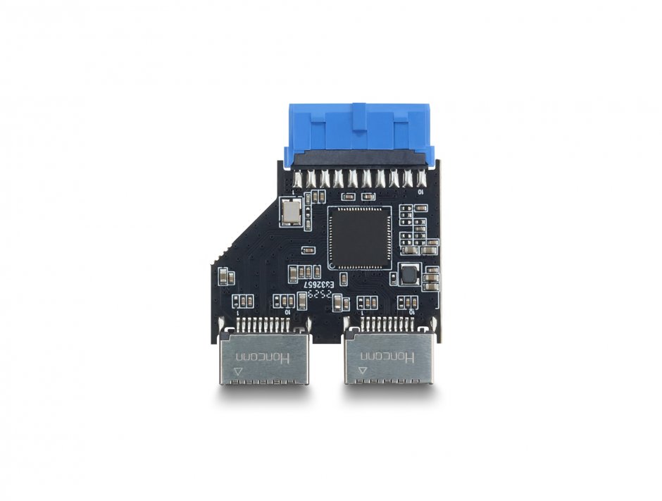 Imagine Adaptor USB 5 Gbps 20 pini header la 2 x USB Type E Key A M-T, Delock 67342