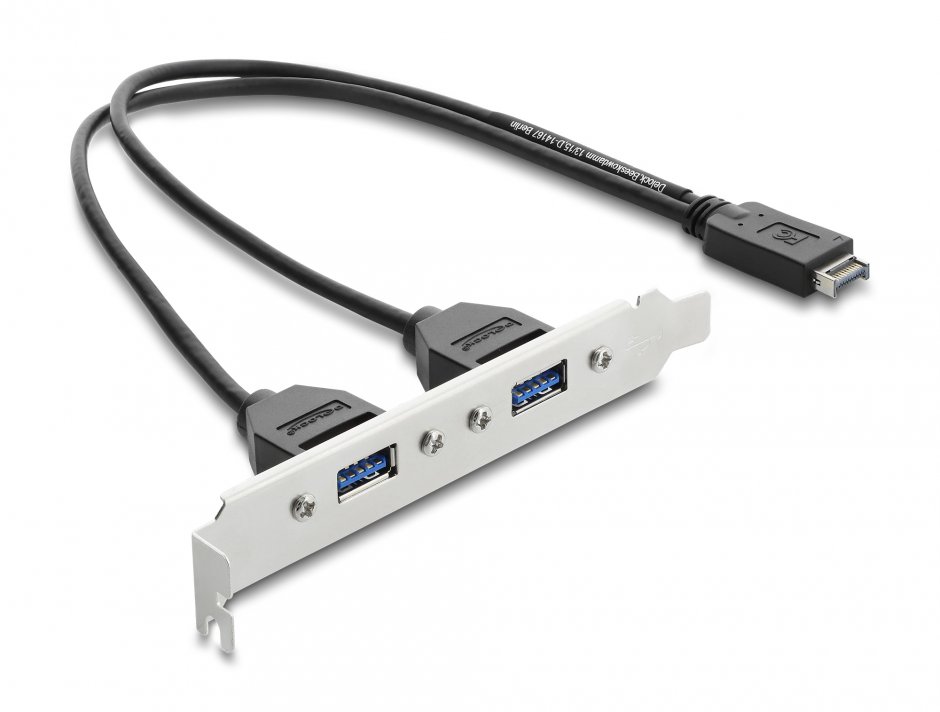 Imagine Bracket USB Type E Key A la 2 x USB-A 5 Gbps 0.3m, Delock 67345