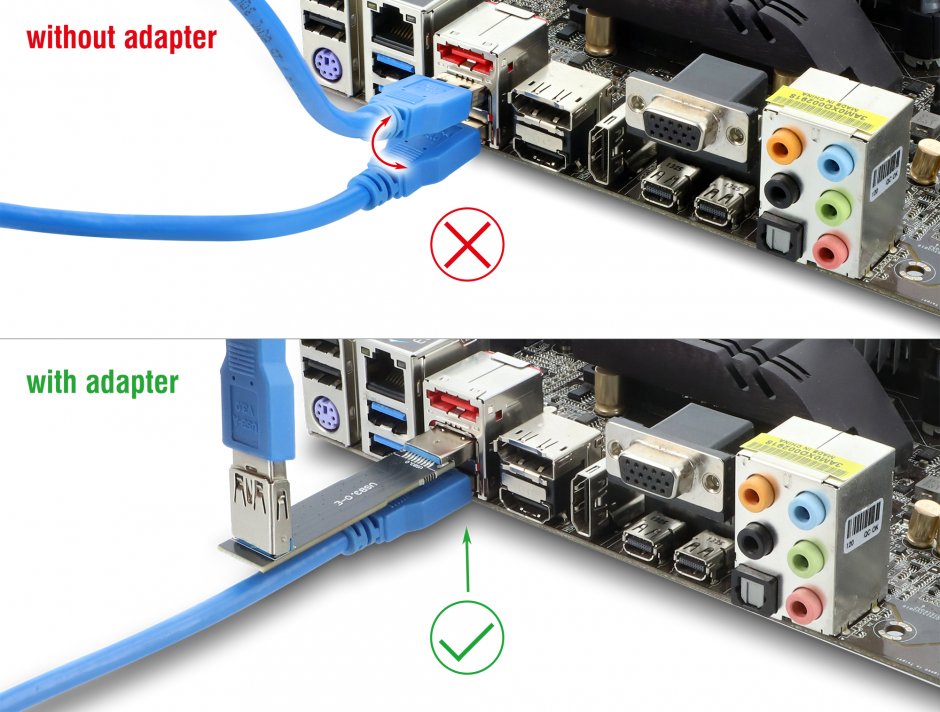 Imagine Extensie USB 10Gbps T-M unghi 90 grade, Delock 67423