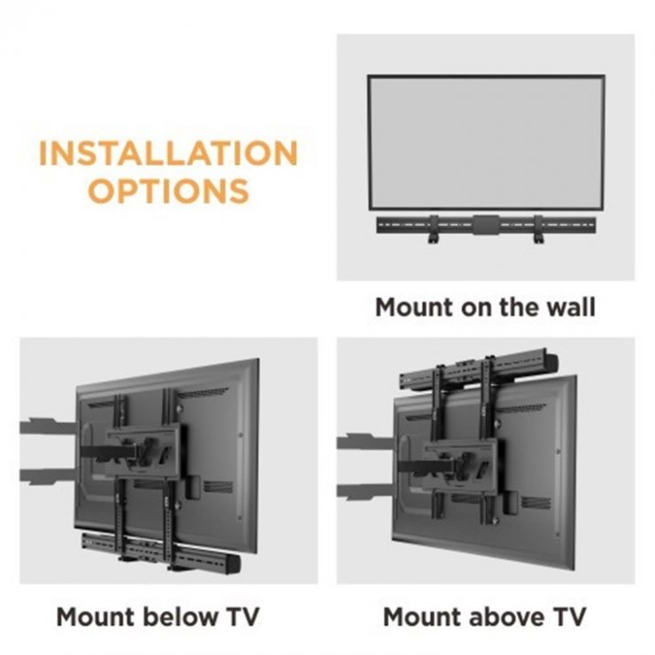 Imagine Suport universal soundbar montare TV, Goobay G70828