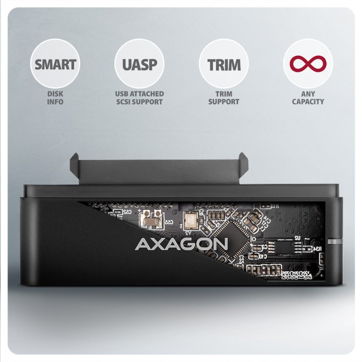 Imagine Adaptor portabil USB 3.2-A/USB type C la HDD 2.5/3.5", Axagon ADSA-FPX