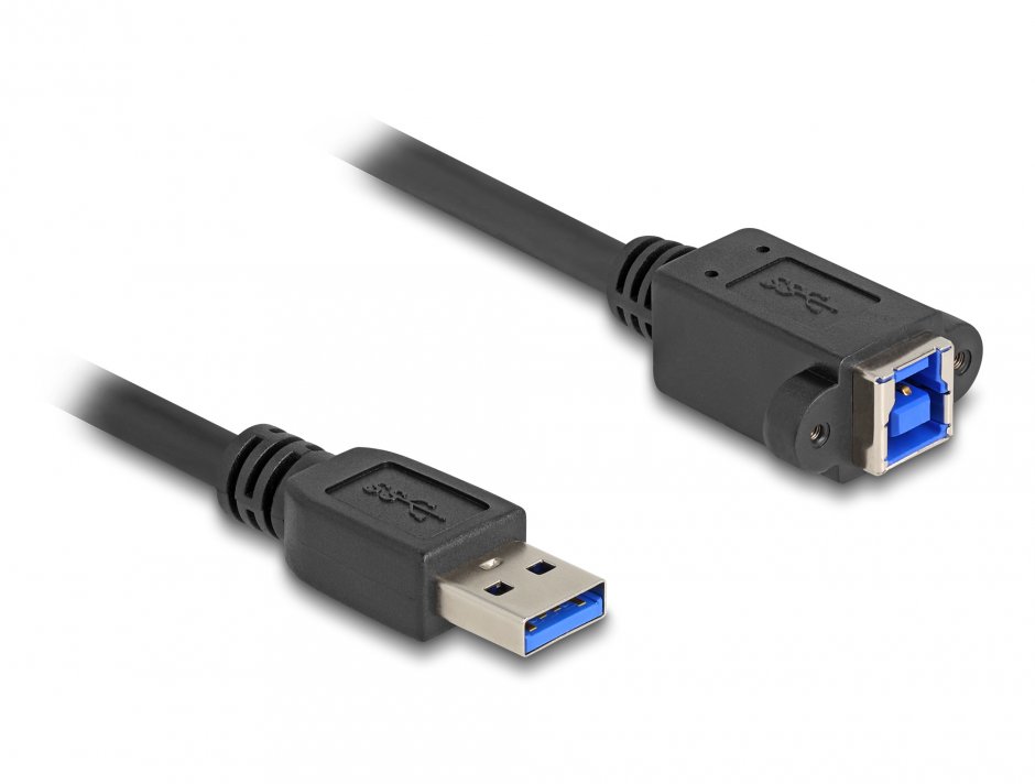 Imagine Cablu USB 5 Gbps tip A la USB B T-M 1m Negru, Delock 80485