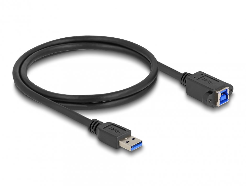 Imagine Cablu USB 5 Gbps tip A la USB B T-M 1m Negru, Delock 80485