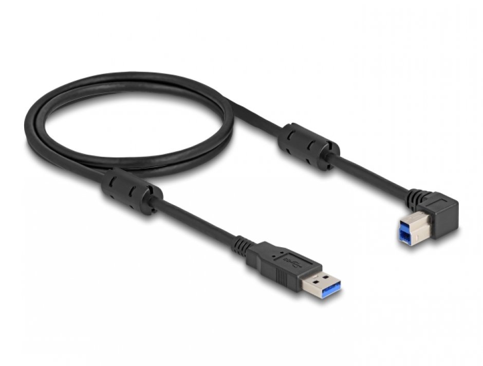 Imagine Cablu USB 3.0-A la USB-B drept/unghi dreapta 1m, Delock 81108