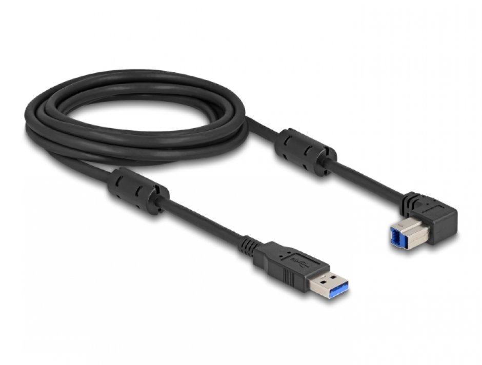 Imagine Cablu USB 3.0-A la USB-B drept/unghi jos 3m, Delock 81114