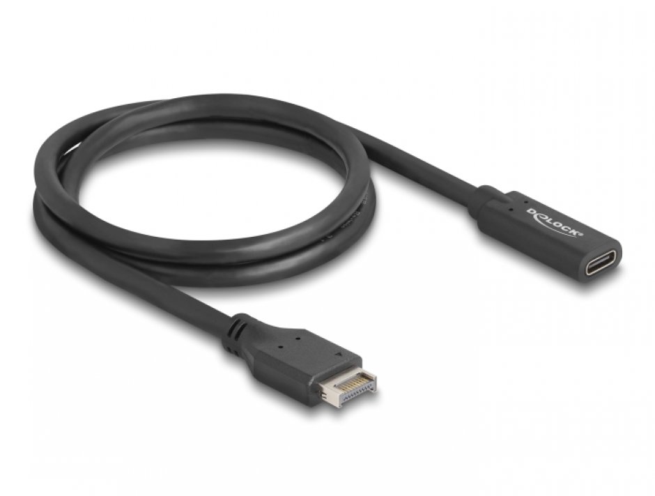 Imagine Cablu USB tip E/Key A 20 pini la USB Type C T-M 70cm, Delock 85666
