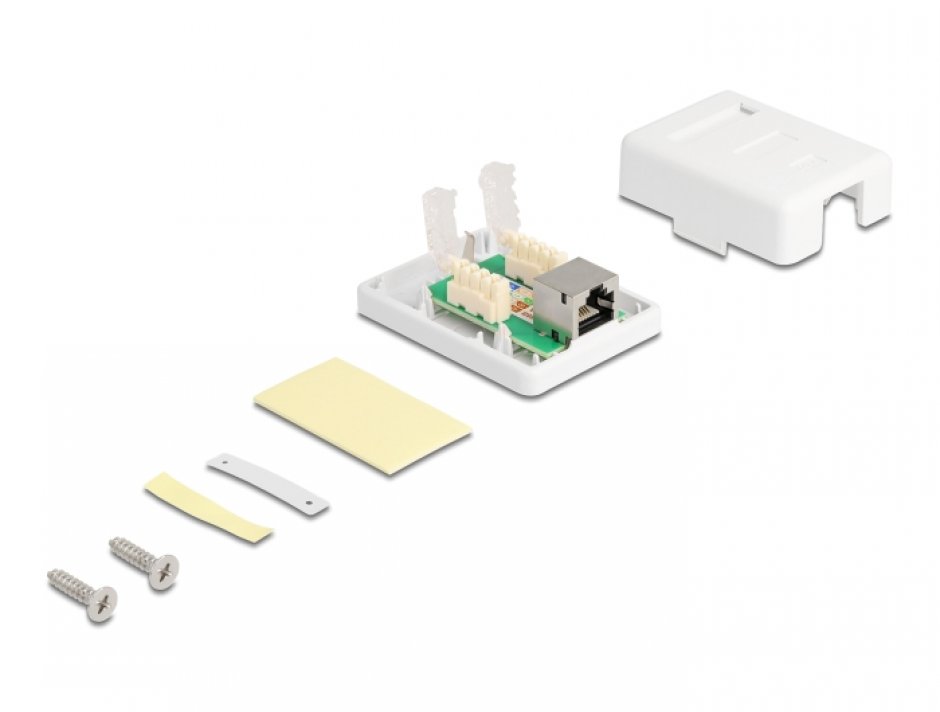 Imagine Priza retea RJ45 cat 6 ecranata aplicata 1 port, Delock 86169