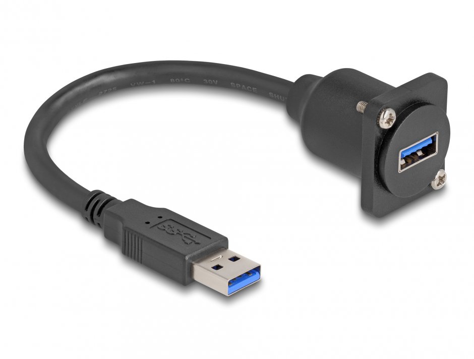 Imagine Cablu prelungitor USB 3.0-A T-M D-type 0.2m, Delock 87967