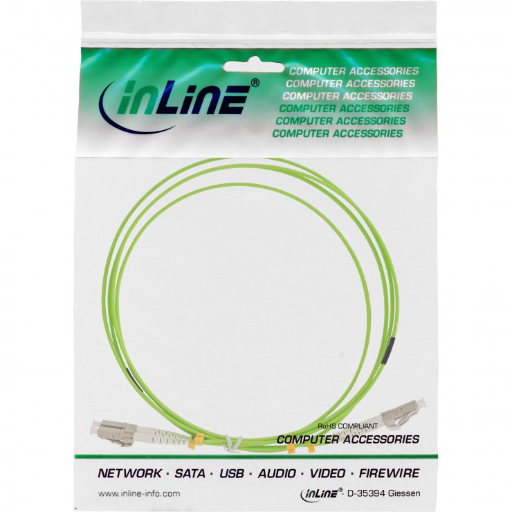 Imagine Cablu fibra optica LC- LC Duplex Multimode OM5 LSOH 15m, InLine IL88545Q