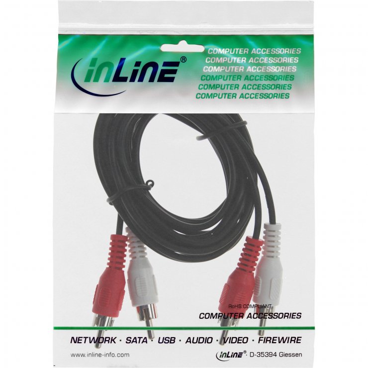 Imagine Cablu audio 2 x RCA la 2 x RCA T-T 20m, InLine IL89931L