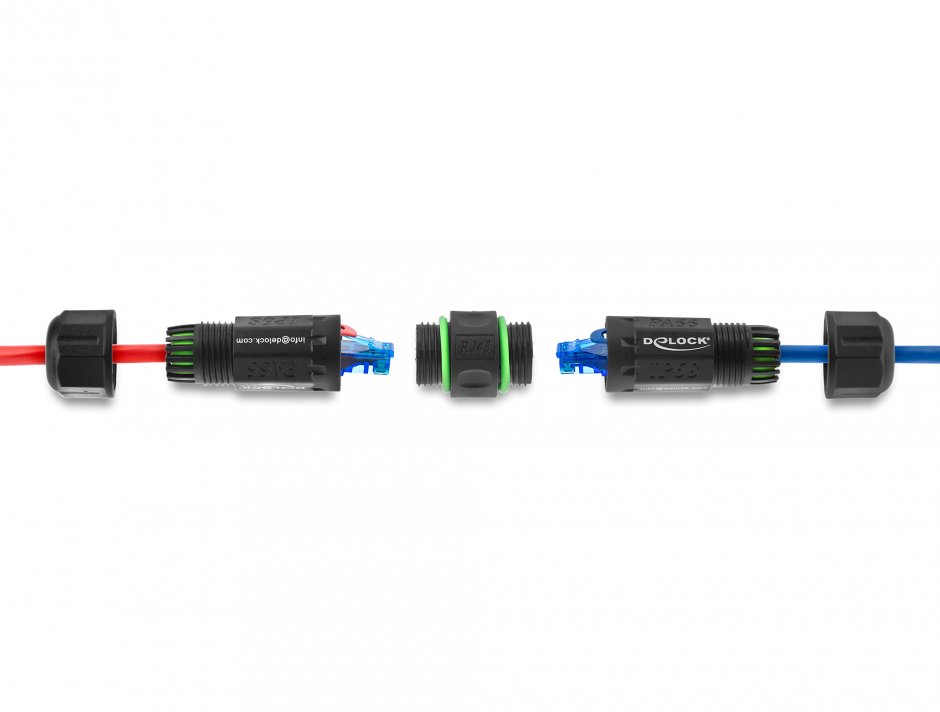 Imagine Cupla de retea RJ45 Cat.6 exterior IP68 waterproof, Delock 90098
