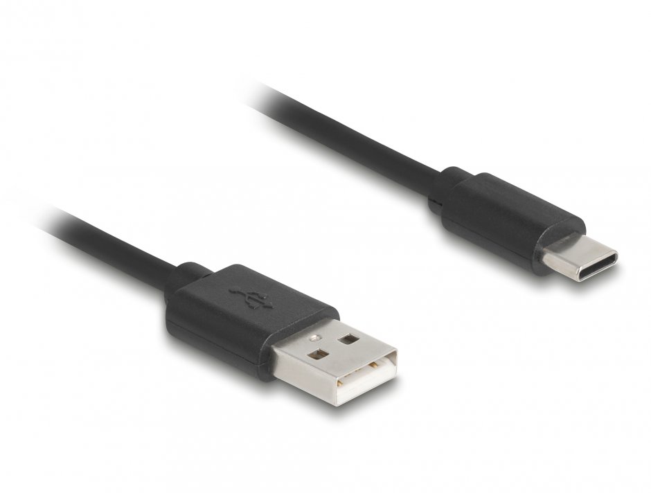 Imagine Cablu spiralat USB 2.0-A la USB type C T-T max 0.75m, Delock 90368