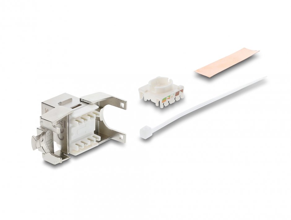 Imagine Keystone RJ45 la LSA Cat.6A ecranat tool-free dust protection, Delock 90706