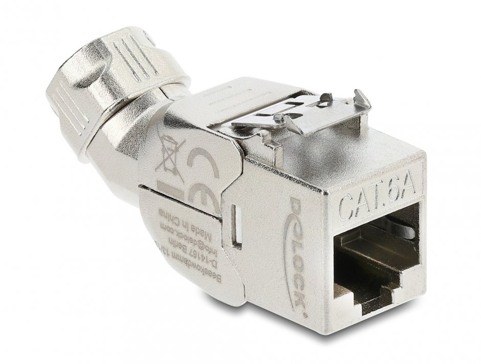 Imagine Keystone RJ45 la LSA Cat.6A tool-free unghi 45 grade ecranat, Delock 90801