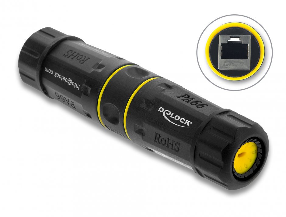 Imagine Cupla de retea RJ45 Cat.7 exterior IP68 waterproof, Delock 90816