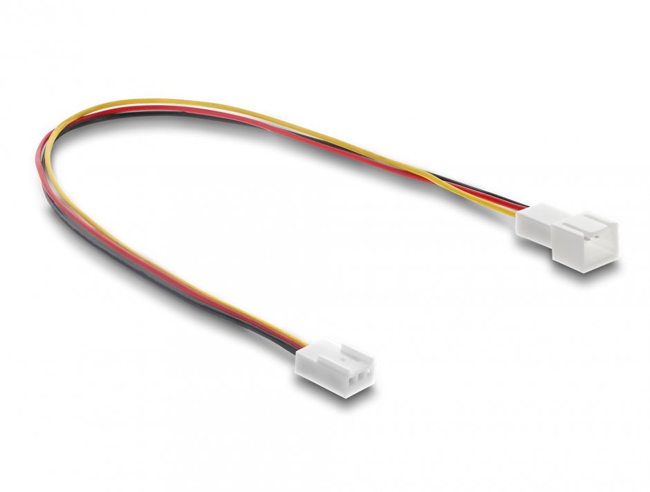 Imagine Cablu prelungitor alimentare ventilator 3 pini lungime conector/pitch 2.5mm 13mm T-M 30cm, Delock 90870