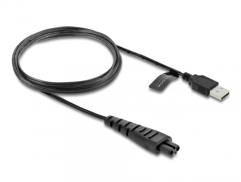 Imagine Cablu de alimentare USB 5V pentru aparate de ras electrice Remington HC4250/MB4200/MB6850/XR1330 1.2m, Delock 90985
