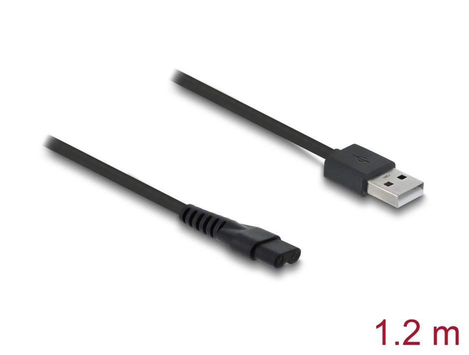 Imagine Cablu de alimentare USB 5V pentru aparate de ras electrice MANSCAPED 2.0/3.0 1.2m, Delock 90986