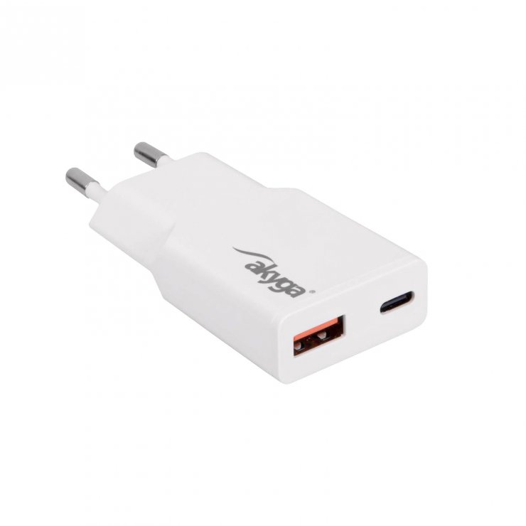 Imagine Incarcator priza USB-A + USB type C PD GaN 30W, Akyga AK-CH-27