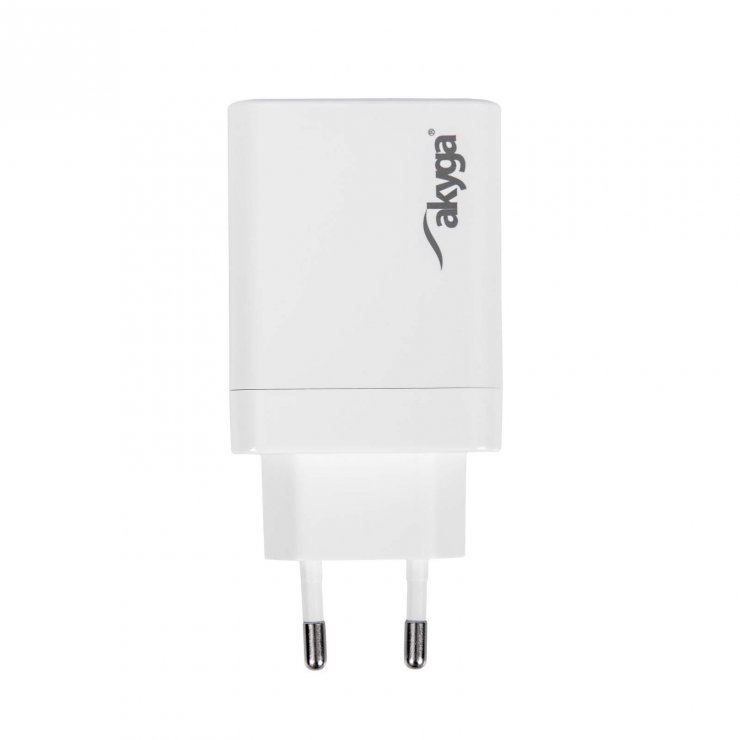Imagine Incarcator priza 2 x USB type C PD GaN 45W, Akyga AK-CH-29