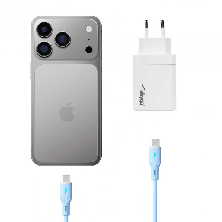 Imagine Incarcator priza 2 x USB type C PD GaN 45W, Akyga AK-CH-29