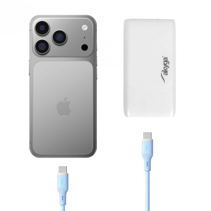 Imagine Incarcator priza flat USB-A + USB type C PD GaN 65W, Akyga AK-CH-31