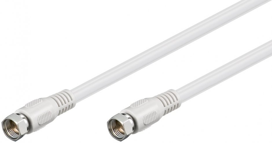 Imagine Cablu coaxial antena F 7.5m Alb, AK-SAT-007-S