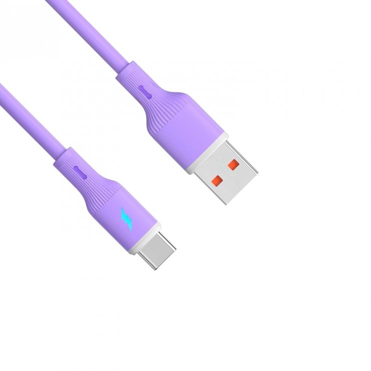 Imagine Cablu USB 2.0-A la USB type C T-T 18W 1m silicon Mov, Akyga AK-USB-65