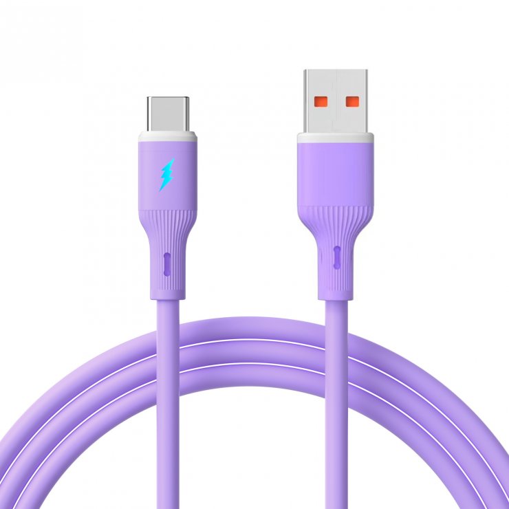 Imagine Cablu USB 2.0-A la USB type C T-T 18W 1m silicon Mov, Akyga AK-USB-65