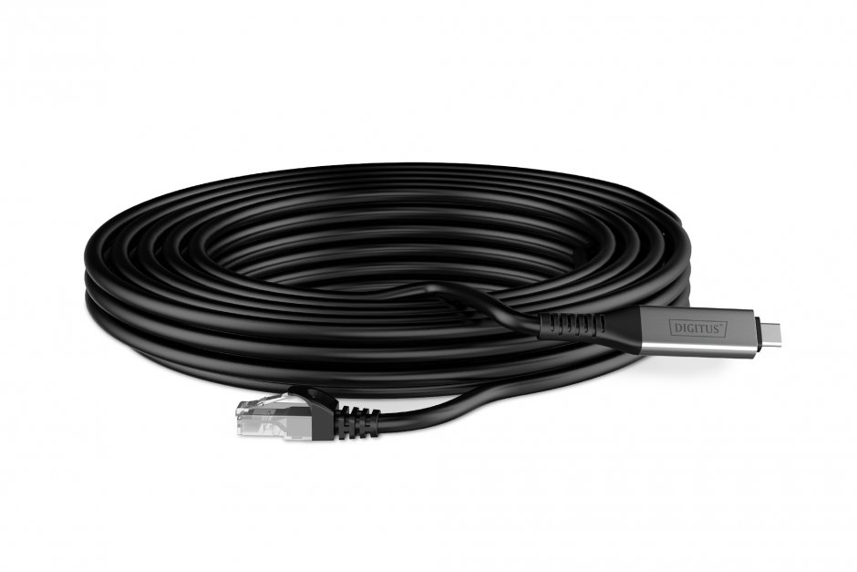 Imagine Cablu de retea USB 3.2 type C la RJ45 CAT 6A S/FTP LSOH 10m, Digitus AK-300601-100-S