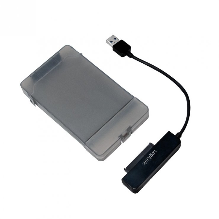 Imagine Adaptor USB 3.0 la SATA 22 pini pentru HDD 2.5" + carcasa, Logilink AU0037