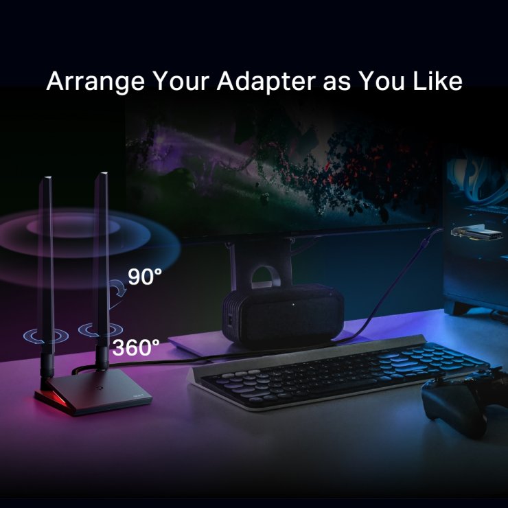 Imagine Placa de retea PCI Express BE9300 Wi-Fi 7 Bluetooth 5.4, TP-LINK Archer TBE550E