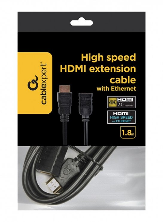 Imagine Cablu prelungitor HDMI 4K60Hz T-M 1.8m Negru, Gembird CC-HDMI4X-6