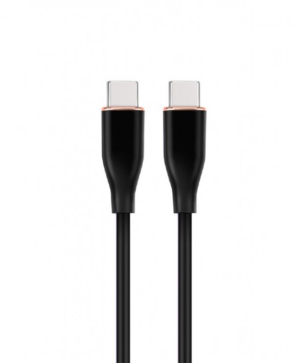 Imagine Cablu silicon USB 2.0 type C T-T 1.5m Negru, Gembird CC-USB2S-CMCM-1.5M-BK