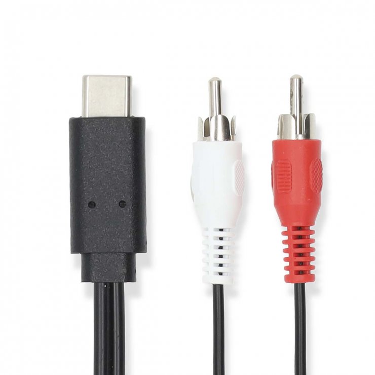 Imagine Cablu USB type C la 2 x RCA 1m, Nedis CCGL64240BK10