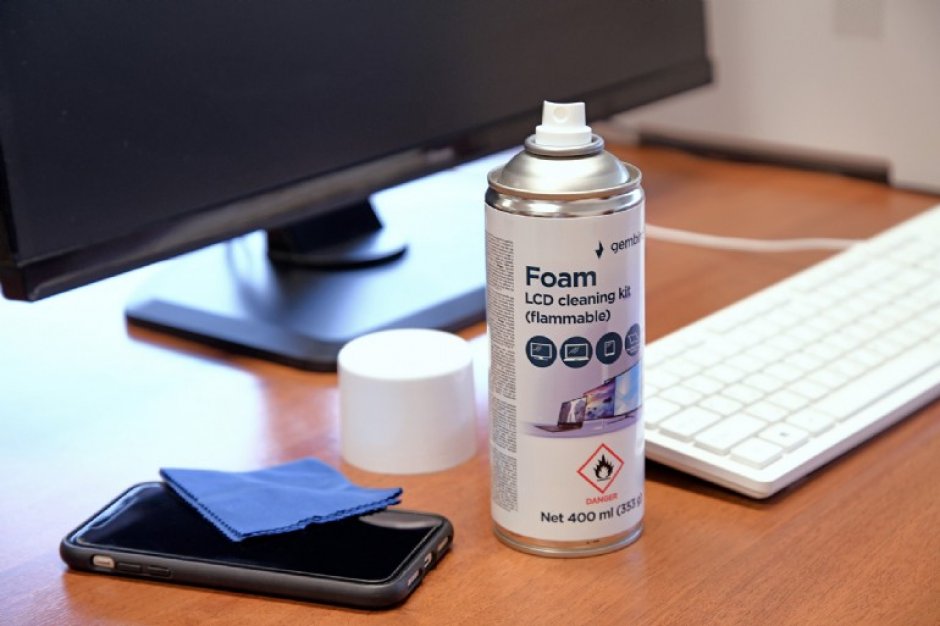 Imagine Spray cu spuma pentru curatare monitor 400ml, Gembird CK-LCD-08