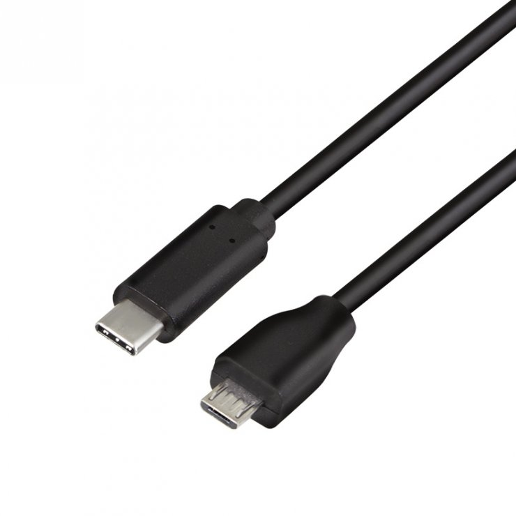 Imagine Cablu USB 2.0 type C la micro USB 0.5m, Logilink CU0196
