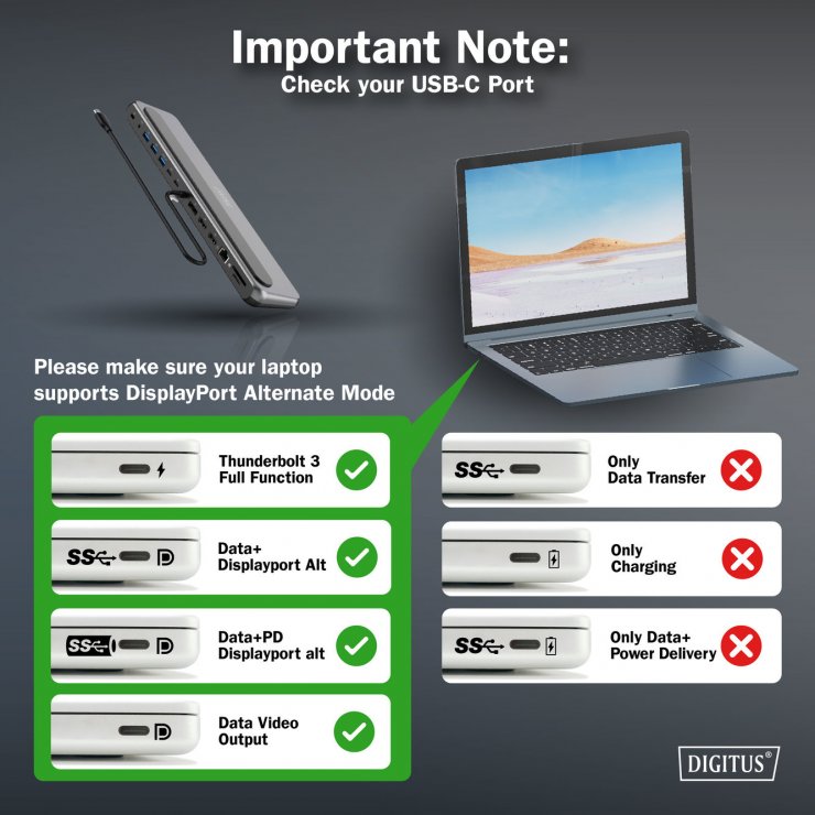 Imagine Docking station USB type C la 2 x HDMI/Displayport 8K30Hz/3xUSB-A/1xUSB type C/Gigabit LAN/micro SD+SD/jack 3.5mm + PD 100W, Digitus DA-70919
