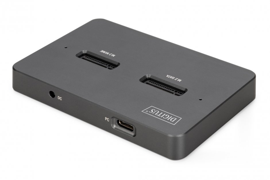 Imagine Docking station USB Type C pentru 2 x M.2 NVMe/SATA SSD + cititor carduri SD Express, Digitus DA-71546-1