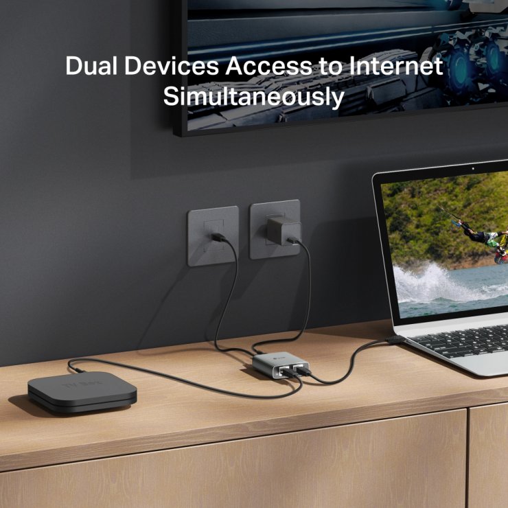 Imagine Splitter 2 porturi Gigabit, TP-LINK EH210