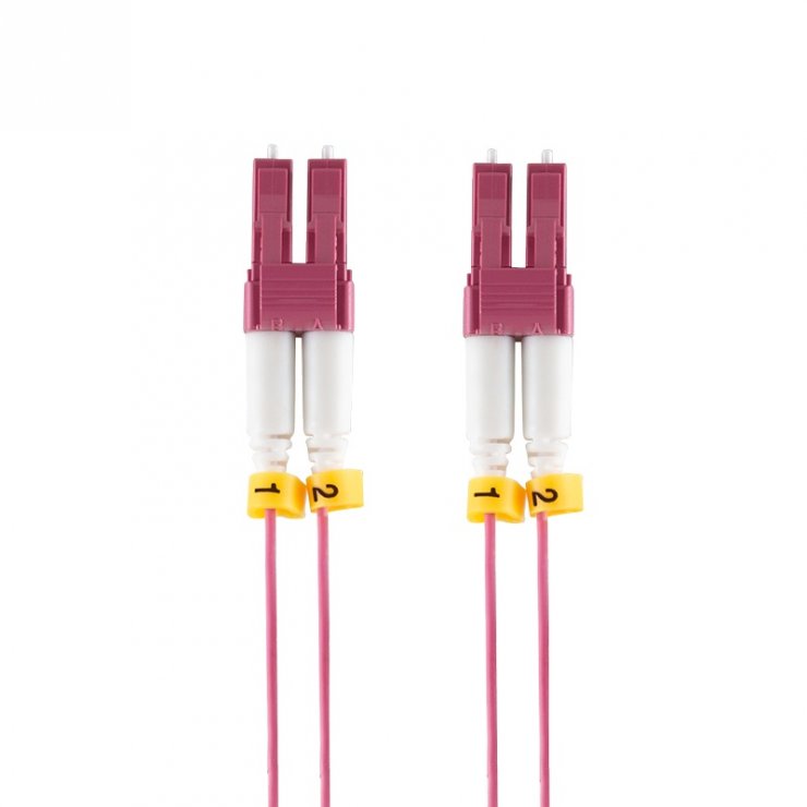 Imagine Cablu super slim fibra optica LC-LC OM4 multimode duplex 5m, Logilink FS4LC05